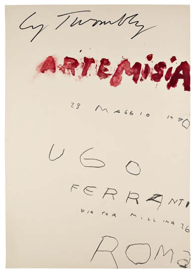 CY TWOMBLY (after) Two offset color lithograph posters
